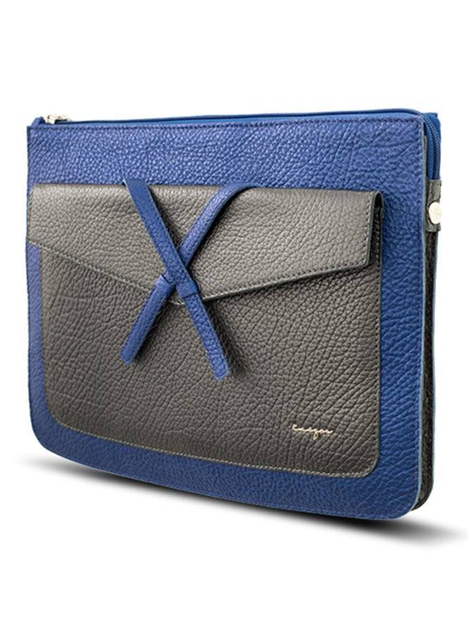 Kaizer Adroit Leather Document And Macbook Sleeve Blue/Grey  - Image 3
