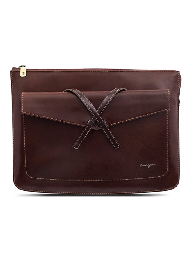 Kaizer Adroit Leather Document And Macbook Sleeve Dark Brown  - Image 1