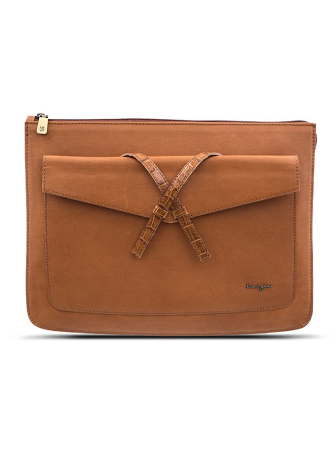 Kaizer Adroit Leather Document And Macbook Sleeve Tan  - Image 1