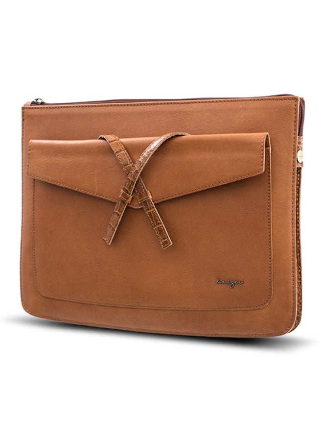 Kaizer Adroit Leather Document And Macbook Sleeve Tan  - Image 3