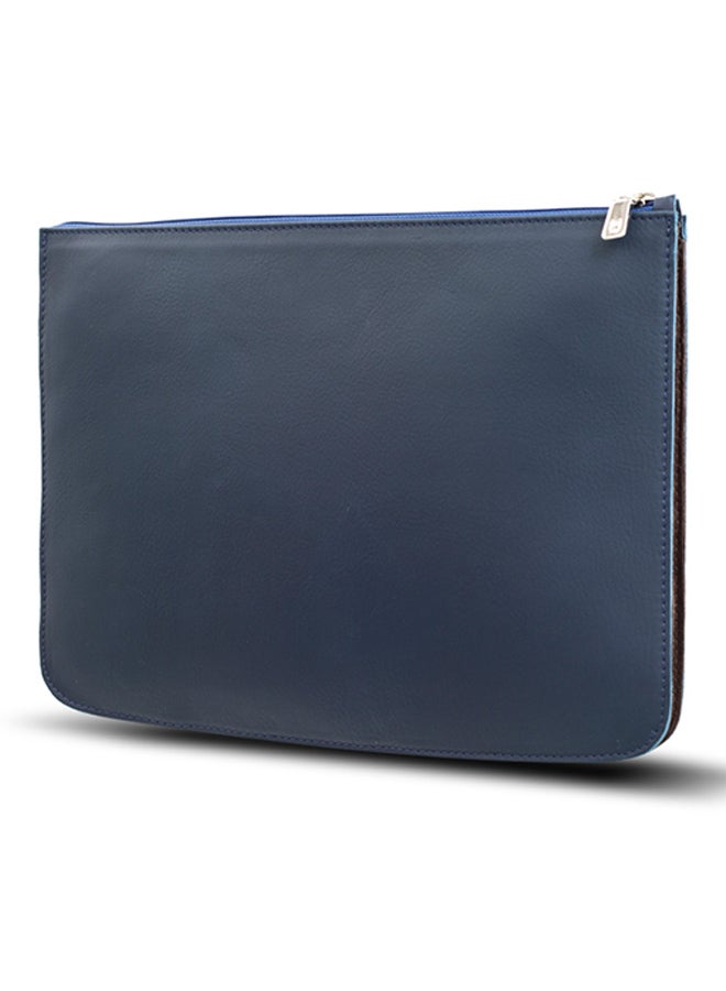 Kaizer Adroit Leather Document And Macbook Sleeve Dark Blue  - Image 2
