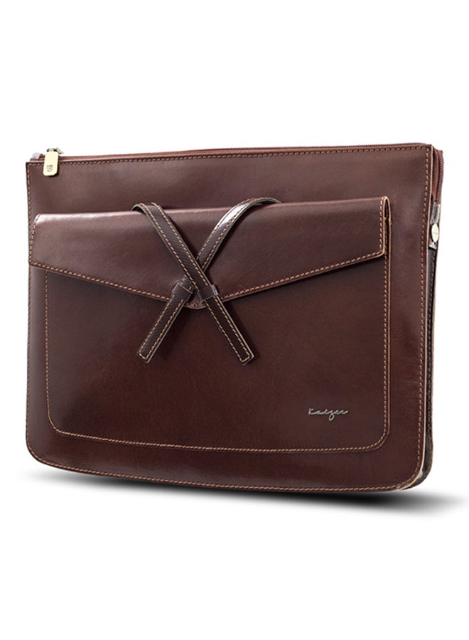 Kaizer Adroit Leather Document And Macbook Sleeve Dark Brown  - Image 3