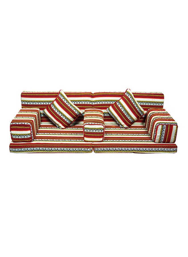 Comfy - 7-Piece Folding Majlis Sofa Set Red/Yellow 2meter - Image 1