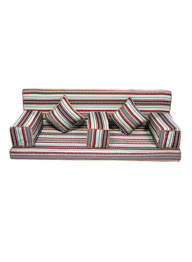 Comfy - 7-Piece Folding Majlis Sofa Set Silver/Red 2meter - Image 1