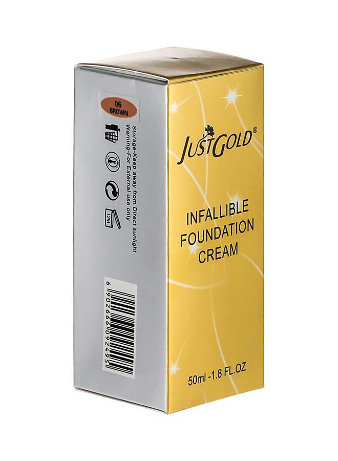 JUST GOLD Infallible Foundation Cream 06 Brown  - Image 4