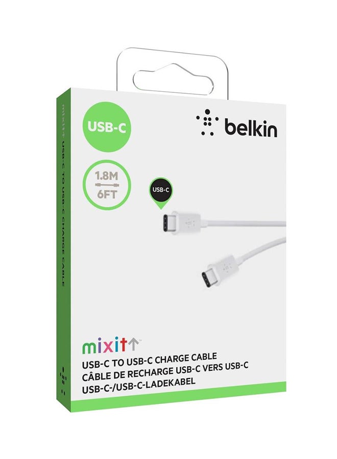 belkin Mixit USB-C To USB-C Charge Cable White - Image 2