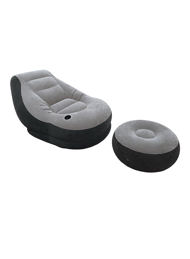 انتكس كرسي طويل قابل للسحب بالشكل العثماني رمادي/أسود 99x76x130Ø³Ù†ØªÙŠÙ…ØªØ± - Image 1