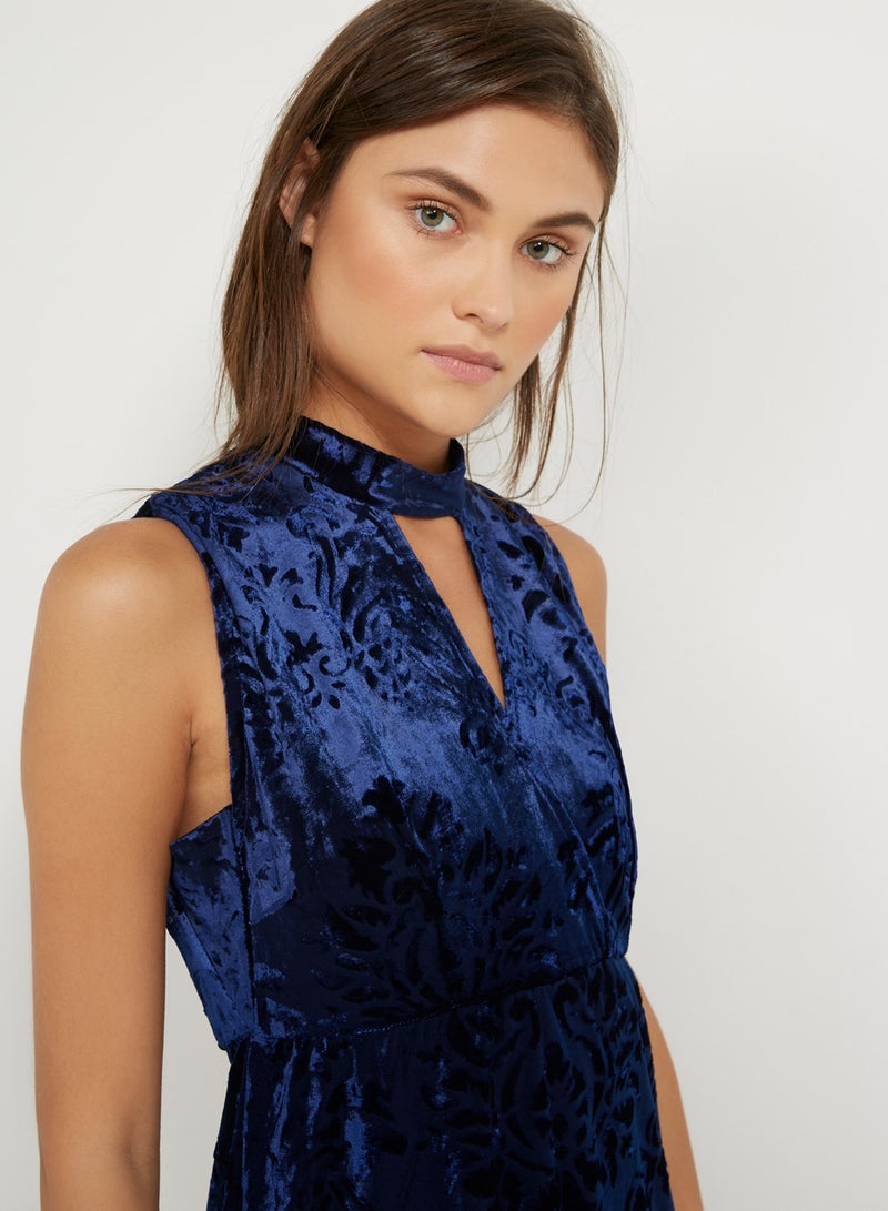 tfnc LONDON - Rianne Velvet Sleeveless Dress Navy - Image 1