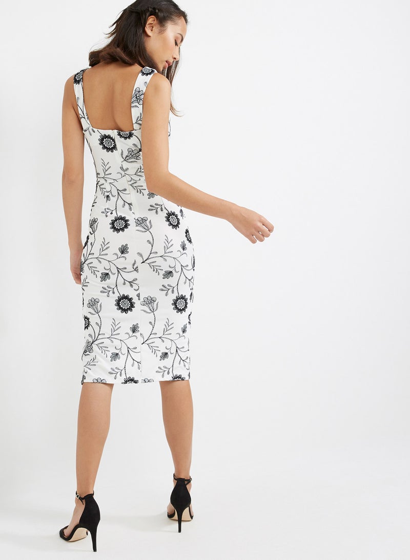 WaL G Italy - Full Embroidered Midi Dress White - Image 1