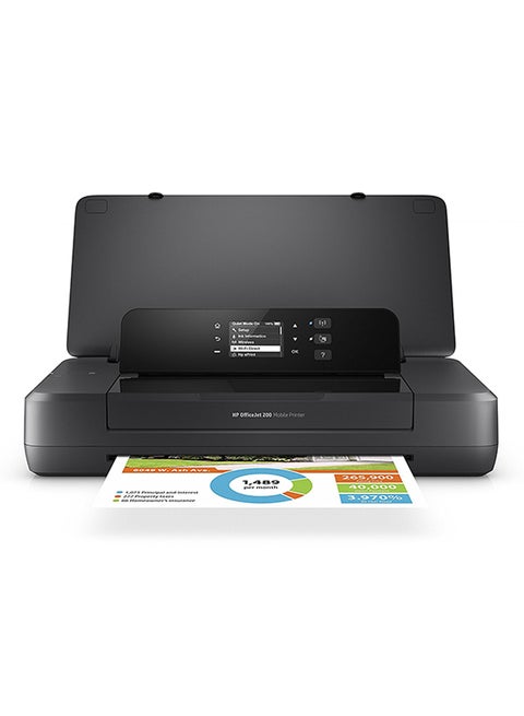 OfficeJet 202 Color Portable Mobile Printer, Easy Business Printing, Up to 9 ppm Print Speed, Up to 1200 x 1200 dpi, Up to 50 Paper Input, 1 USB 2.0; Wi-Fi, Black