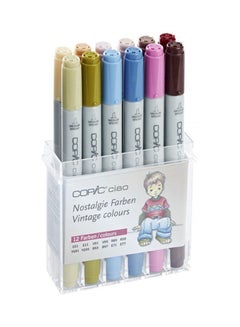 COPIC Set Of 12 Ciao Vintage Marker Multicolour 