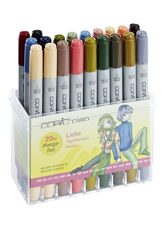 COPIC Set Of 20 Ciao Love Marker Multicolour
