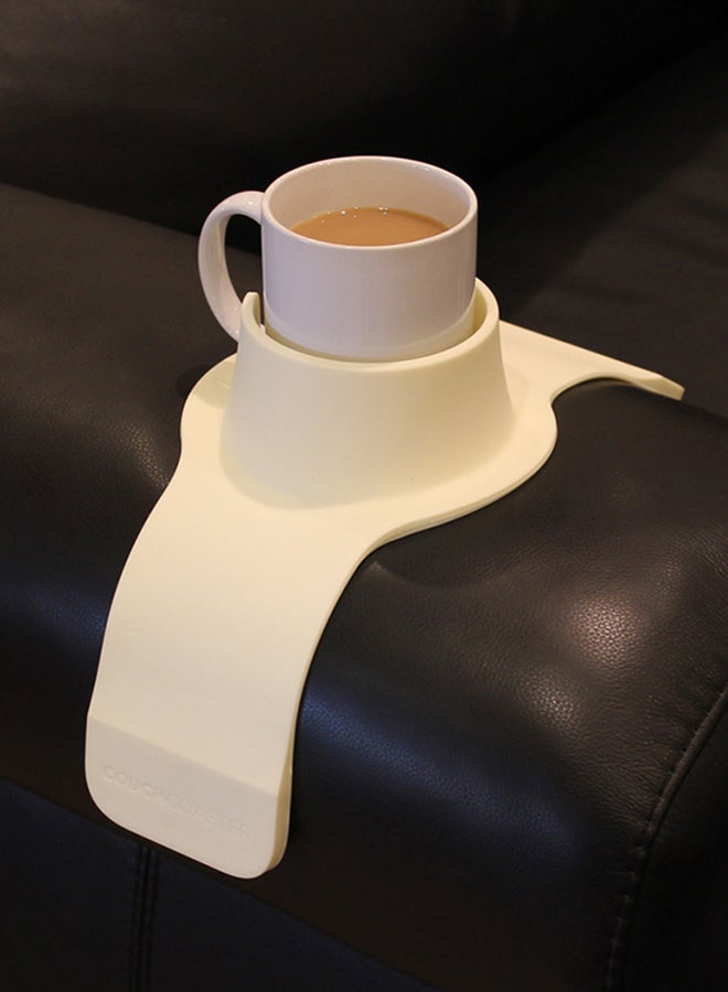 CouchCoaster - Original & Patented Armrest Couch Cup Holder, Cool Cream - A Weighted, Silicone, Anti Slip Coaster Stops Spills On Your Sofa, Armchair Or Recliner & Keeps Drinks in Reach Cool Cream One size fits all - Image 3