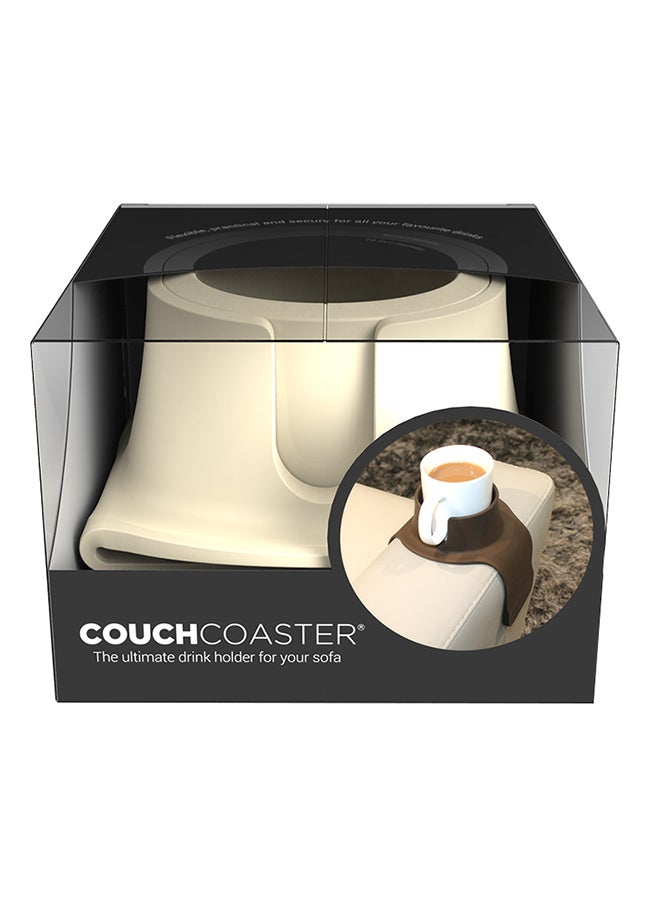CouchCoaster - Original & Patented Armrest Couch Cup Holder, Cool Cream - A Weighted, Silicone, Anti Slip Coaster Stops Spills On Your Sofa, Armchair Or Recliner & Keeps Drinks in Reach Cool Cream One size fits all - Image 5