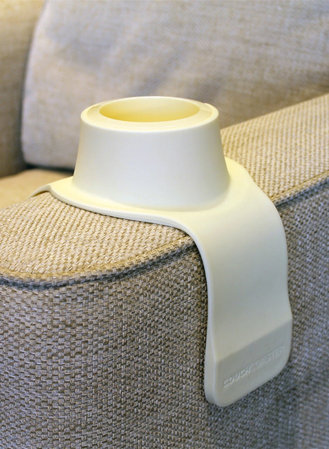 CouchCoaster - Original & Patented Armrest Couch Cup Holder, Cool Cream - A Weighted, Silicone, Anti Slip Coaster Stops Spills On Your Sofa, Armchair Or Recliner & Keeps Drinks in Reach Cool Cream One size fits all - Image 4