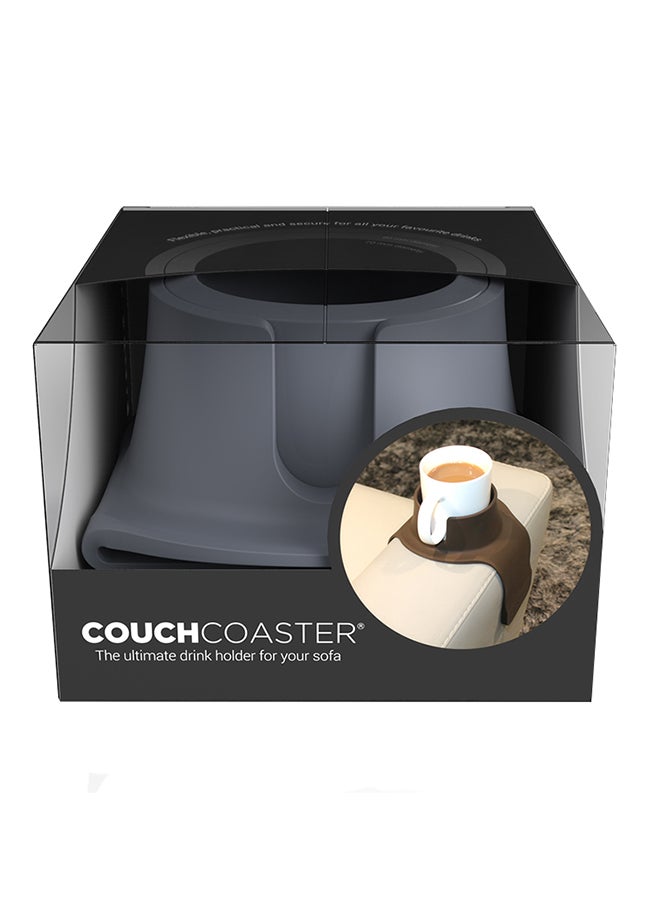 CouchCoaster - Original & Patented Armrest Couch Cup Holder, Steel Grey - A Weighted, Silicone, Anti Slip Coaster Stops Spills On Your Sofa, Armchair Or Recliner & Keeps Drinks in Reach Steel Grey One size fits all - Image 5