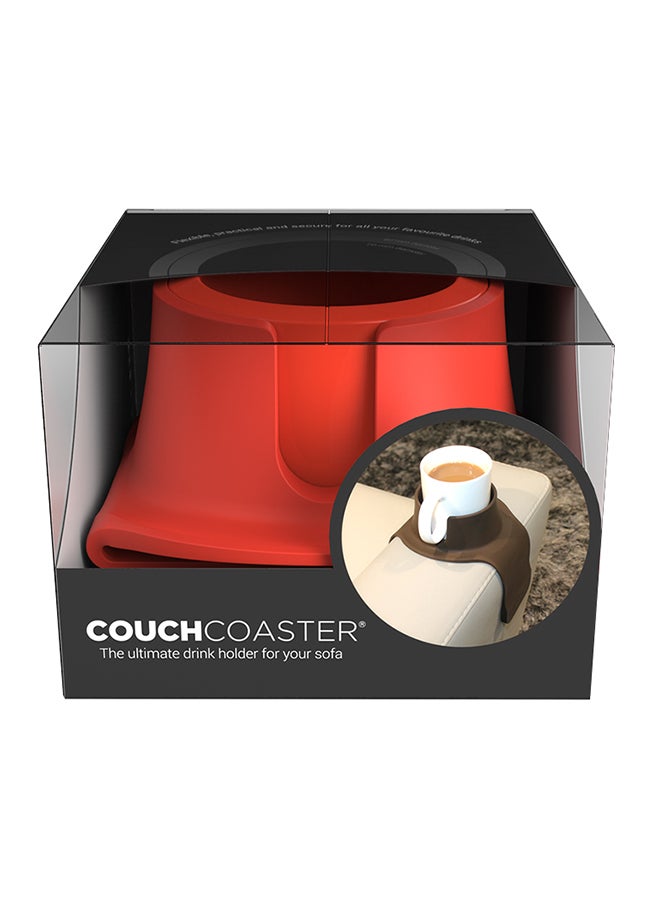 CouchCoaster - Original & Patented Armrest Couch Cup Holder, Rosso Red - A Weighted, Silicone, Anti Slip Coaster Stops Spills On Your Sofa, Armchair Or Recliner & Keeps Drinks in Reach Rossa Red One size fits all - Image 5