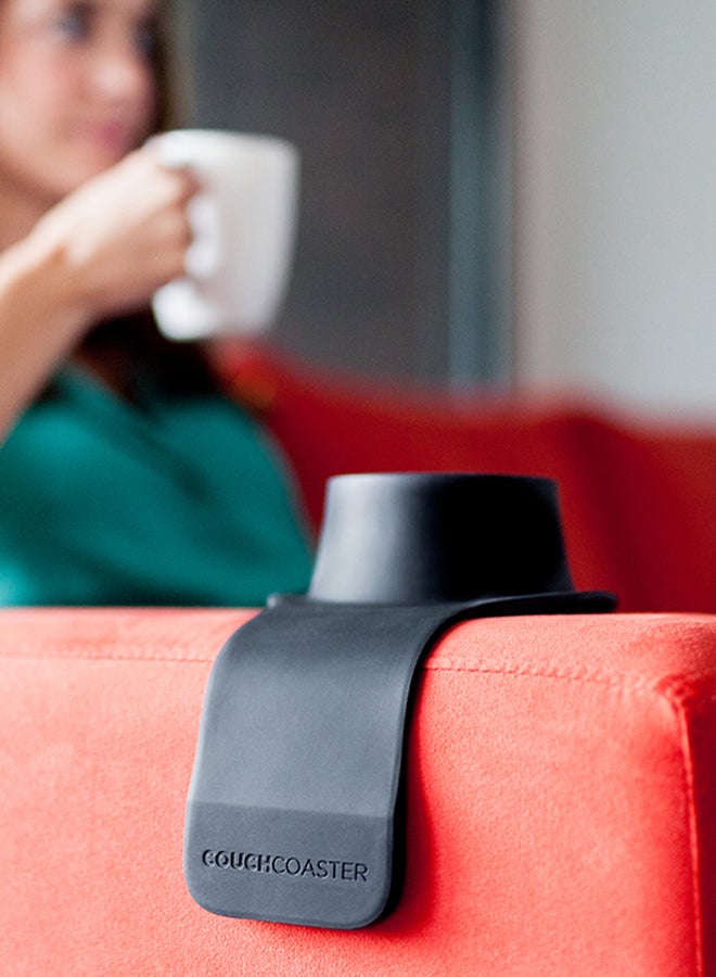 CouchCoaster - Original & Patented Armrest Couch Cup Holder, Steel Grey - A Weighted, Silicone, Anti Slip Coaster Stops Spills On Your Sofa, Armchair Or Recliner & Keeps Drinks in Reach Steel Grey One size fits all - Image 3