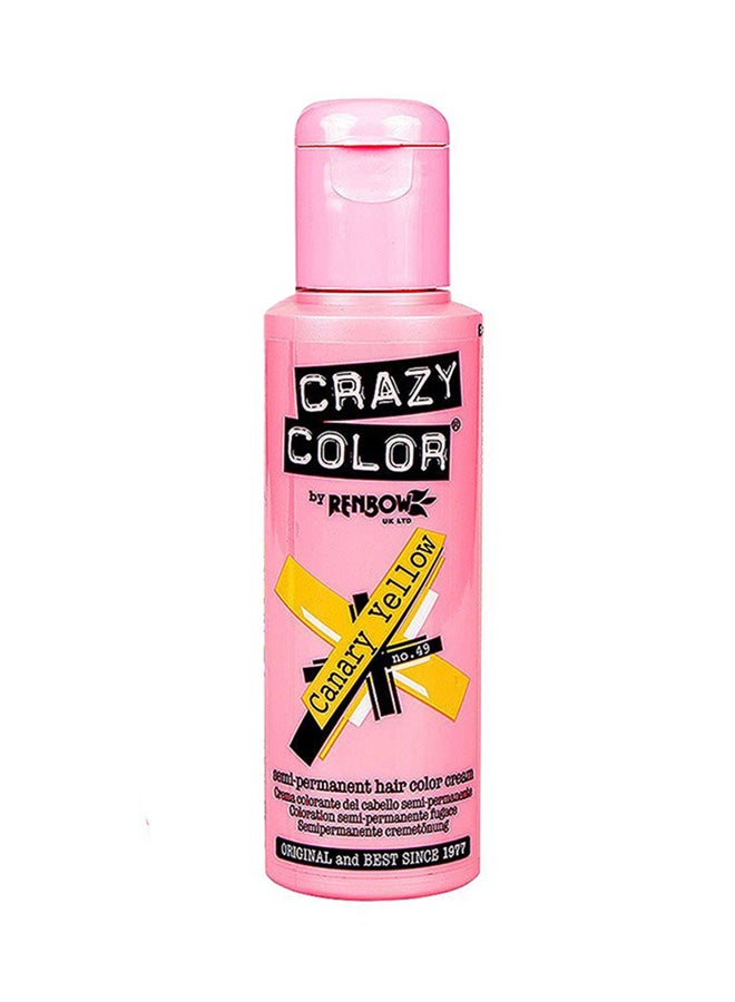 Crazy Color Semi Permanent Hair Color Cream Canary Yellow 100ml 