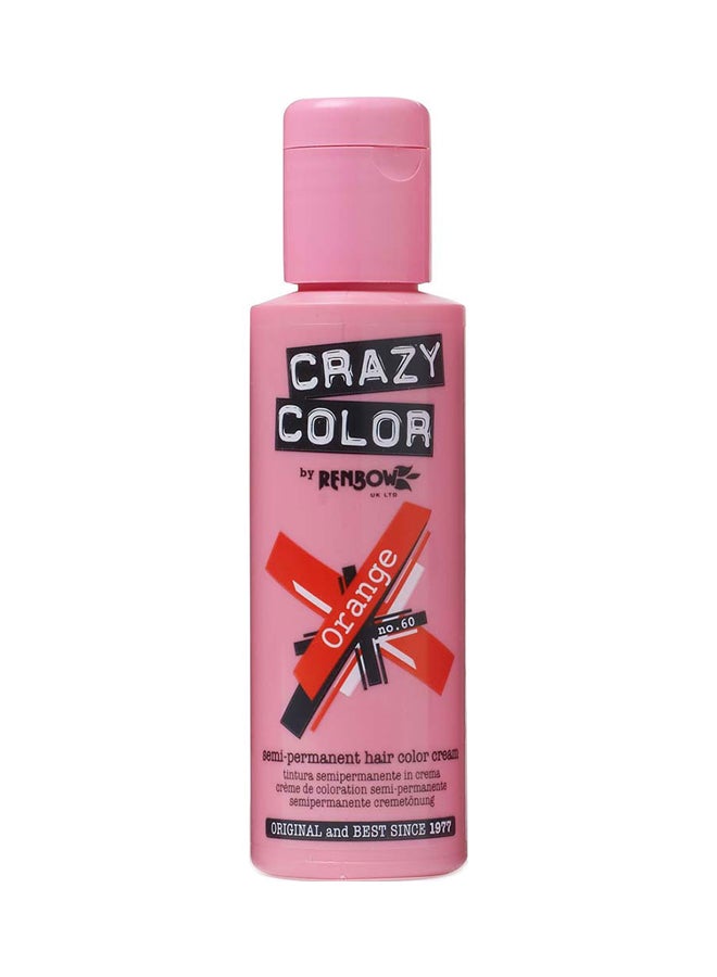 Crazy Color Semi Permanent Hair Color Cream Orange Orange 100ml 