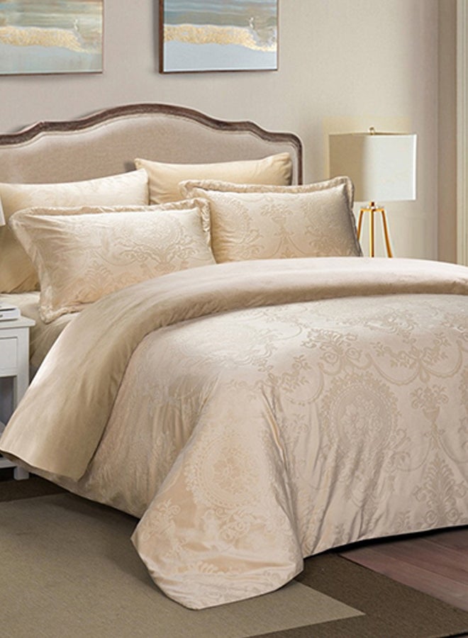 Valentini 6-Piece Comforter Set Velvet Beige 