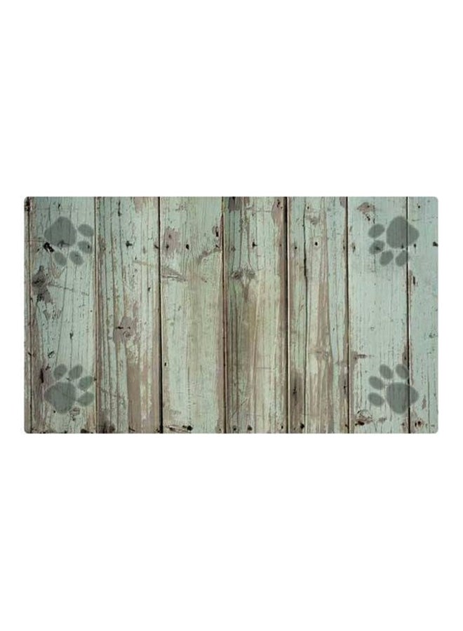 Dog Paws Bowl Place Mat Green Distressed Wood 16X28cm - v1514369339/N12620308A_1