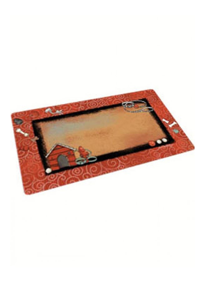 Swirl Border Dog House Place Mat Red/White/Brown 16X28cm - v1514369341/N12620320A_1