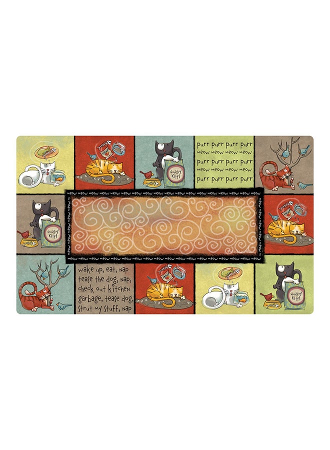 Kitty Chaos Cat Place Mat Multicolour 12X20cm - v1514369345/N12620330A_1