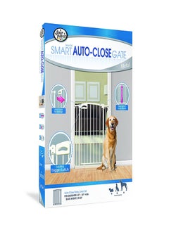 four paws Extra Tall Auto Closing Metal Gate White 30-34x39.25inch  - Image 2