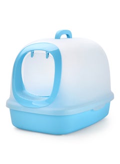 Nutra Pet Toilet Luxury Cat Litter Box Blue/White 62x46x44cm 