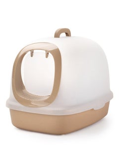 Nutra Pet Toilet Luxury Cat Litter Box Brown/White 60x46x45cm 
