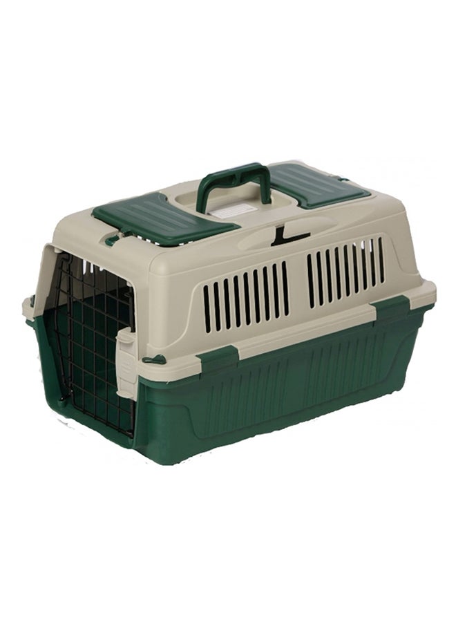 Nutra Pet Dog & Cat Carrier Open Grill Top Dark Green/White 63x41x40cm