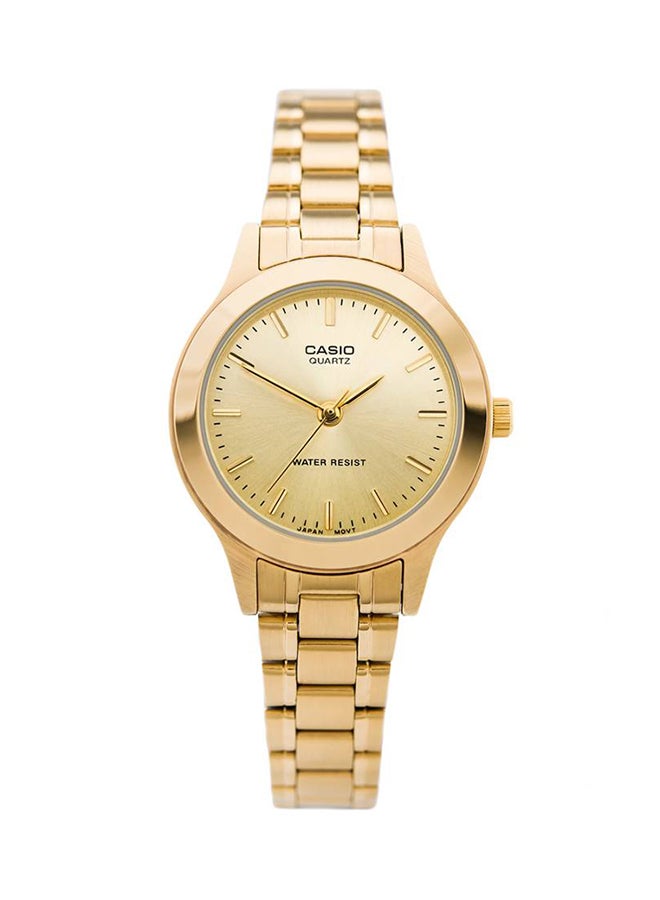 CASIO Women's Water Resistant Analog Watch LTP-1128N-9A - 27 mm - Gold - Image 1