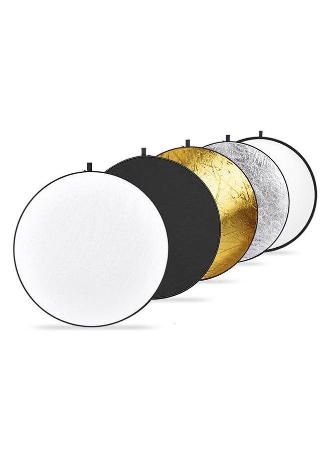 Generic 5-In-1 Round Photo Collapsible Light Disc Photography Reflector Gold/Silver/White 