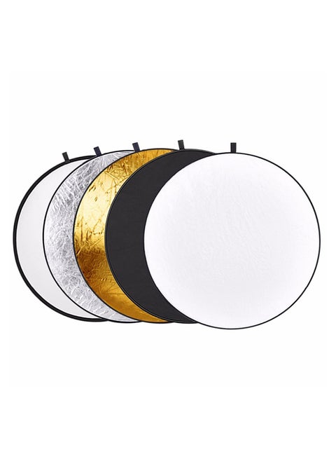5-In-1 Collapsible Light Reflector Disc Photography Set Gold/Silver/White