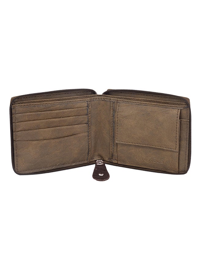 LAURELS - Zipper Bi-Fold Wallet Brown - Image 1