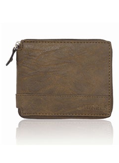 Zipper Bi-Fold Wallet Brown