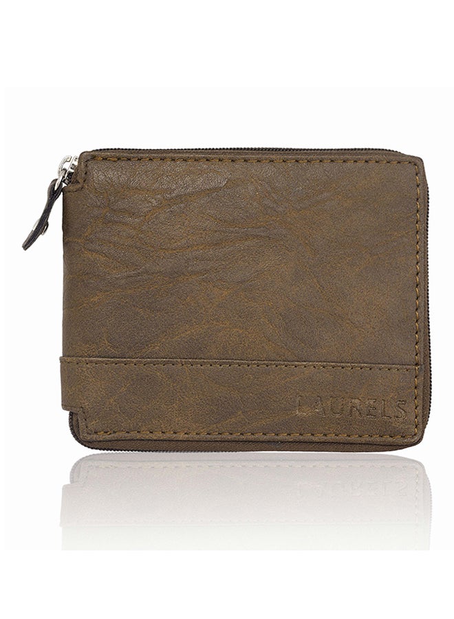 LAURELS - Zipper Bi-Fold Wallet Brown - Image 1