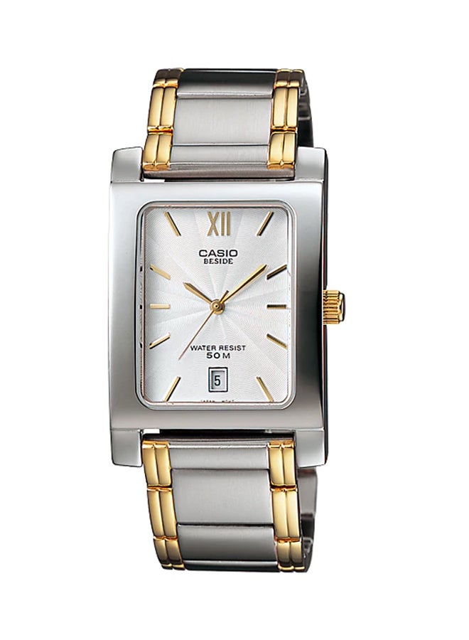 كاسيو ساعة يد إنتايسر كوارتز بعقارب طراز BEM-100SG-7AVDF - 28 مم - فضي/ذهبي للرجال - Image 1