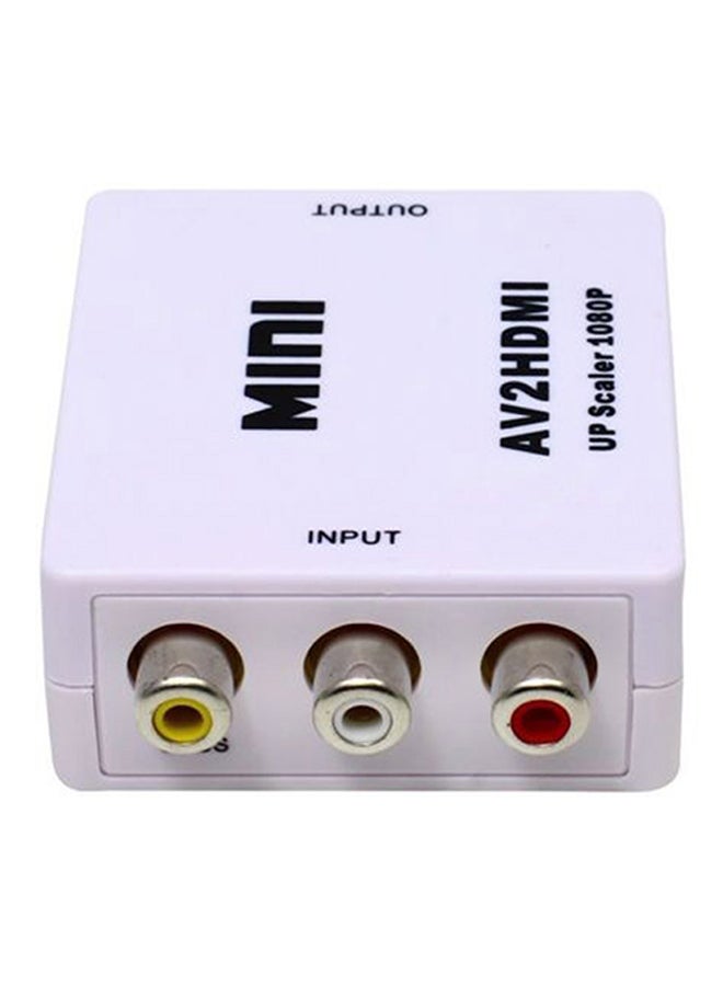 Generic RCA To HDMI Audio Video Converter White  - Image 1