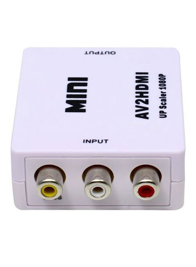 Generic AV2HDMI Composite CVBS Adaptor Converter White  - Image 1