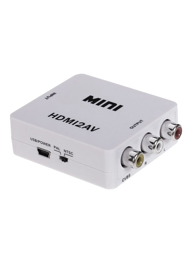 طقم محول فيديو من ميني HDMI إلى AV / CVBS L/R أبيض