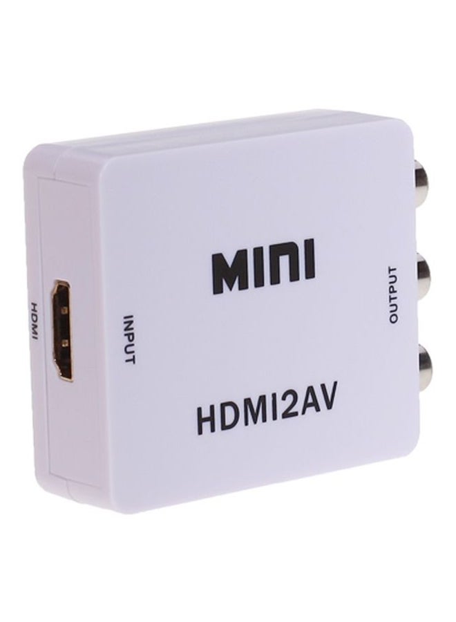 طقم محول فيديو من ميني HDMI إلى AV / CVBS L/R أبيض