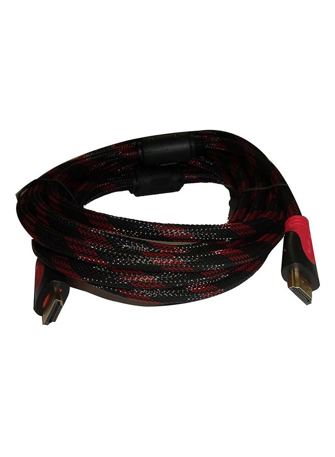 كابل HDMI أحمر وأسود