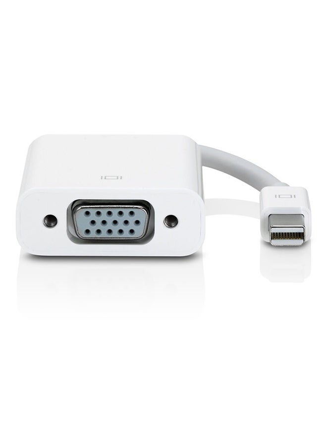 Mini Display Port To VGA Adapter Cable White 