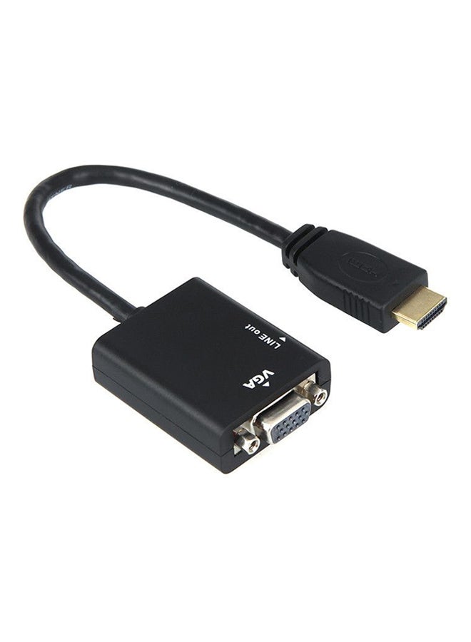 HDMI Male To VGA Female Cable Video Converter Adapter With Audio Output Black 