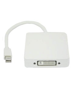 3-In-1 Mini Display Port To HDMI DVI Port Cable Adapter For Apple MacBook White