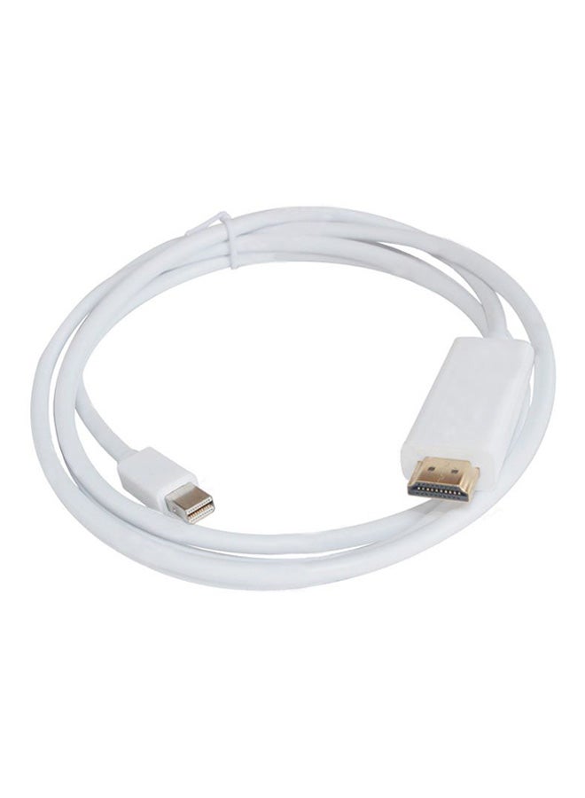 Mini Display Port To HDMI Adapter Cable White