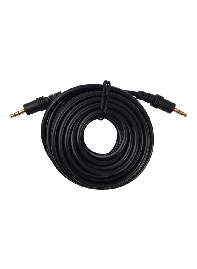 Male To Male Stereo AUX Cable Black