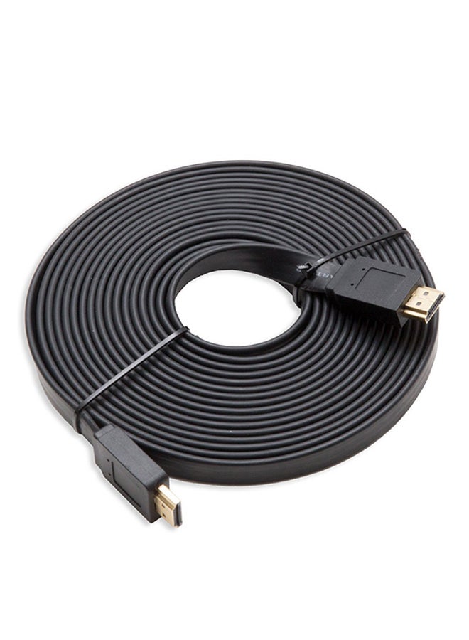 Flat Male To Male HDMI Cable Black 